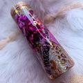 #12 Mixed Media Leopard & Magenta Diamond {32oz Plump RTS Tumbler}