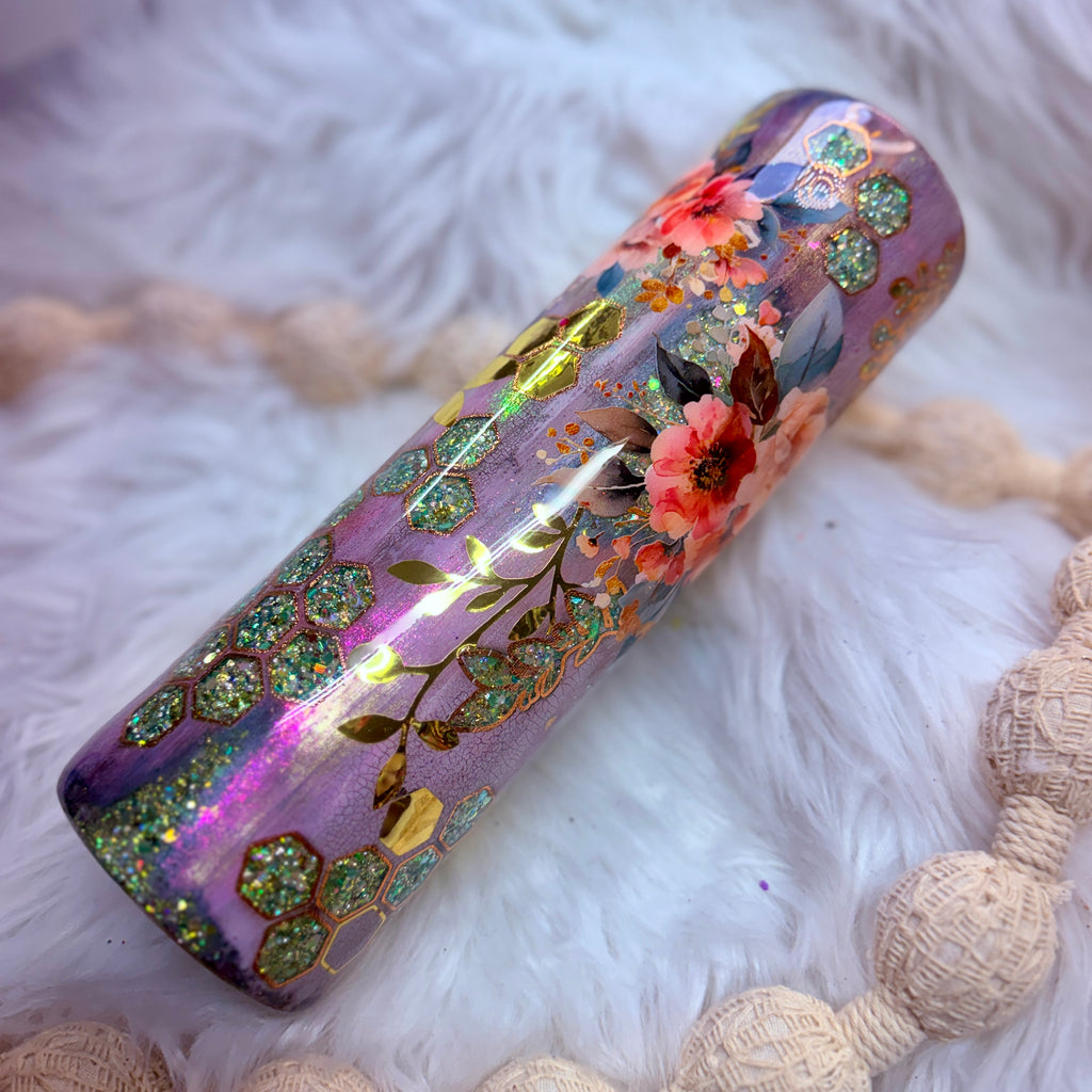 #14 Crackle & Honeycomb Peek-a-boo {32oz Plump RTS Tumbler}