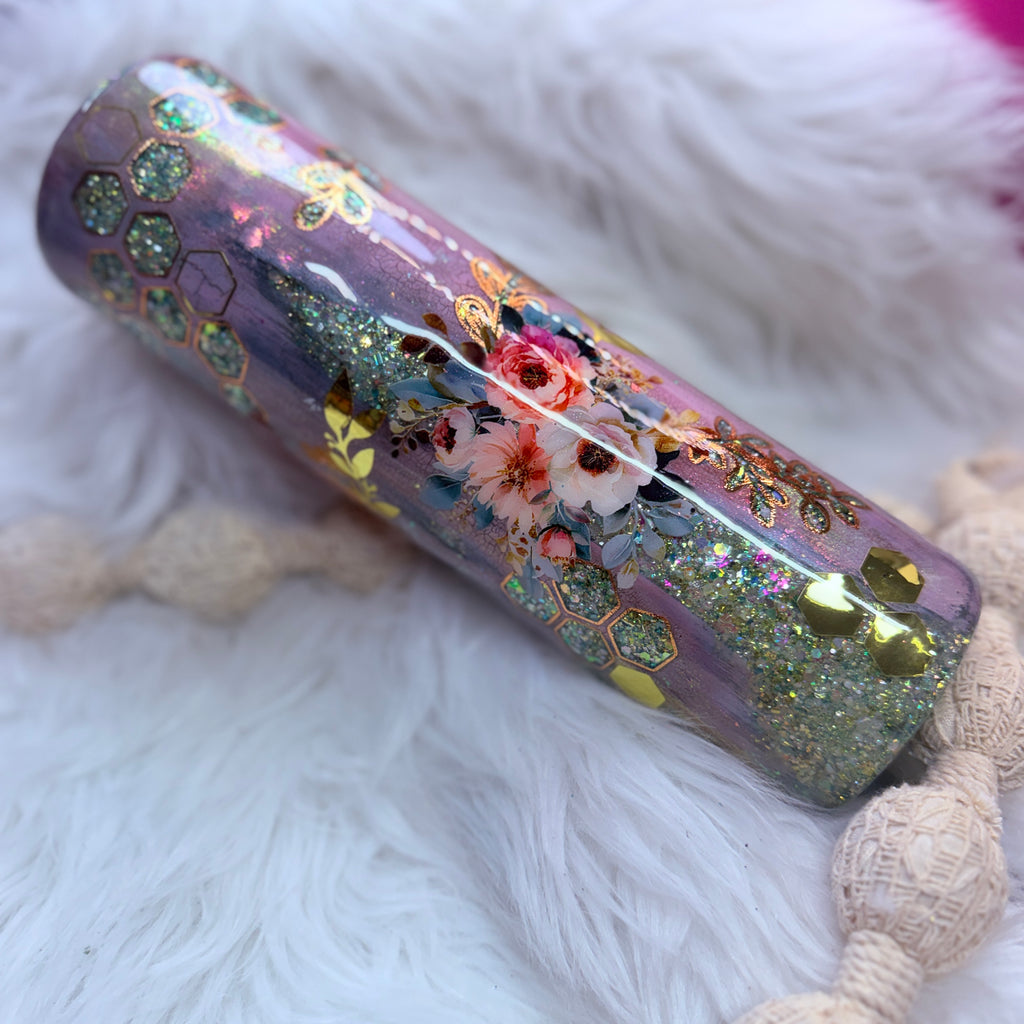 #14 Crackle & Honeycomb Peek-a-boo {32oz Plump RTS Tumbler}