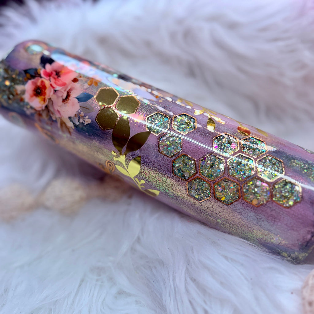 #14 Crackle & Honeycomb Peek-a-boo {32oz Plump RTS Tumbler}