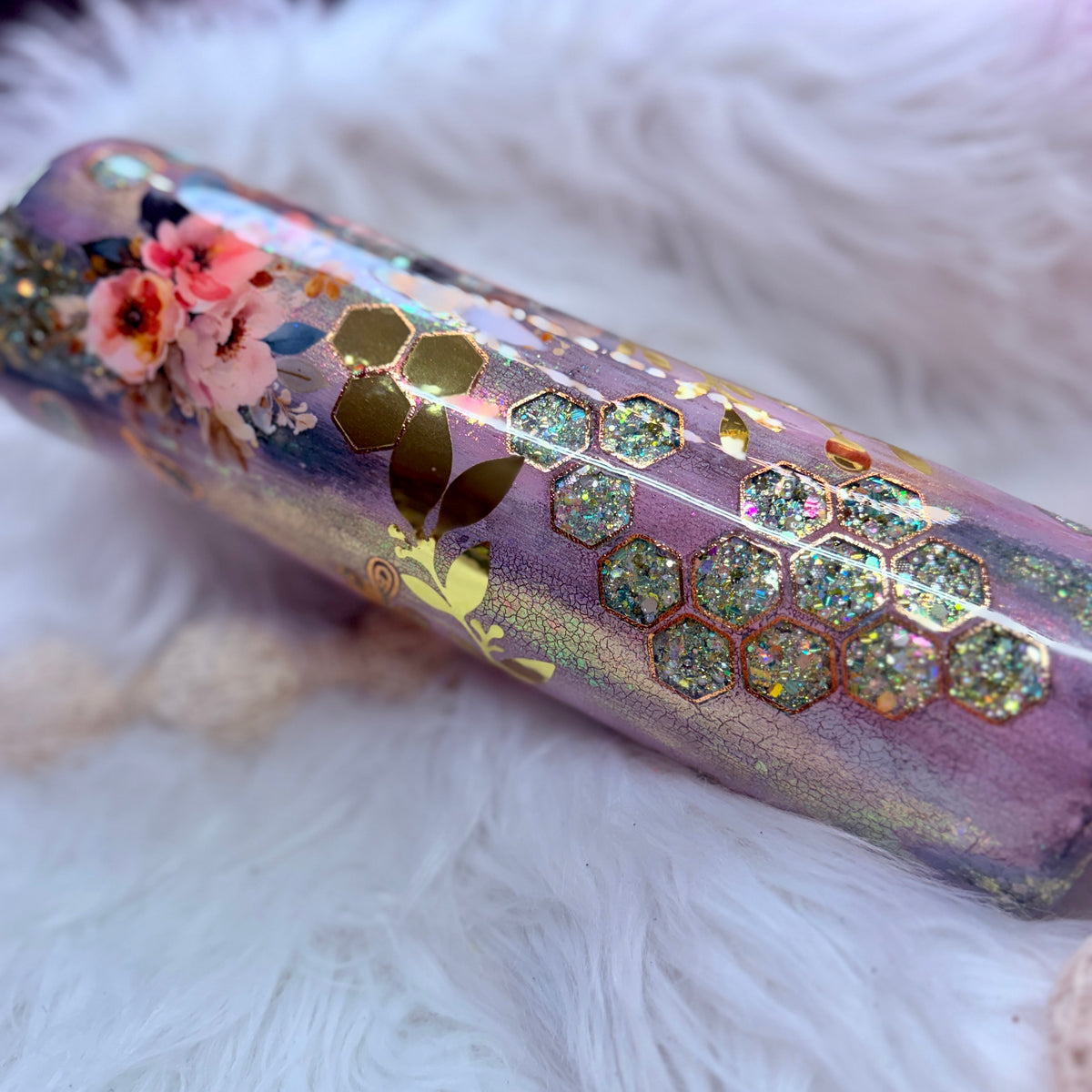 #14 Crackle & Honeycomb Peek-a-boo {32oz Plump RTS Tumbler}