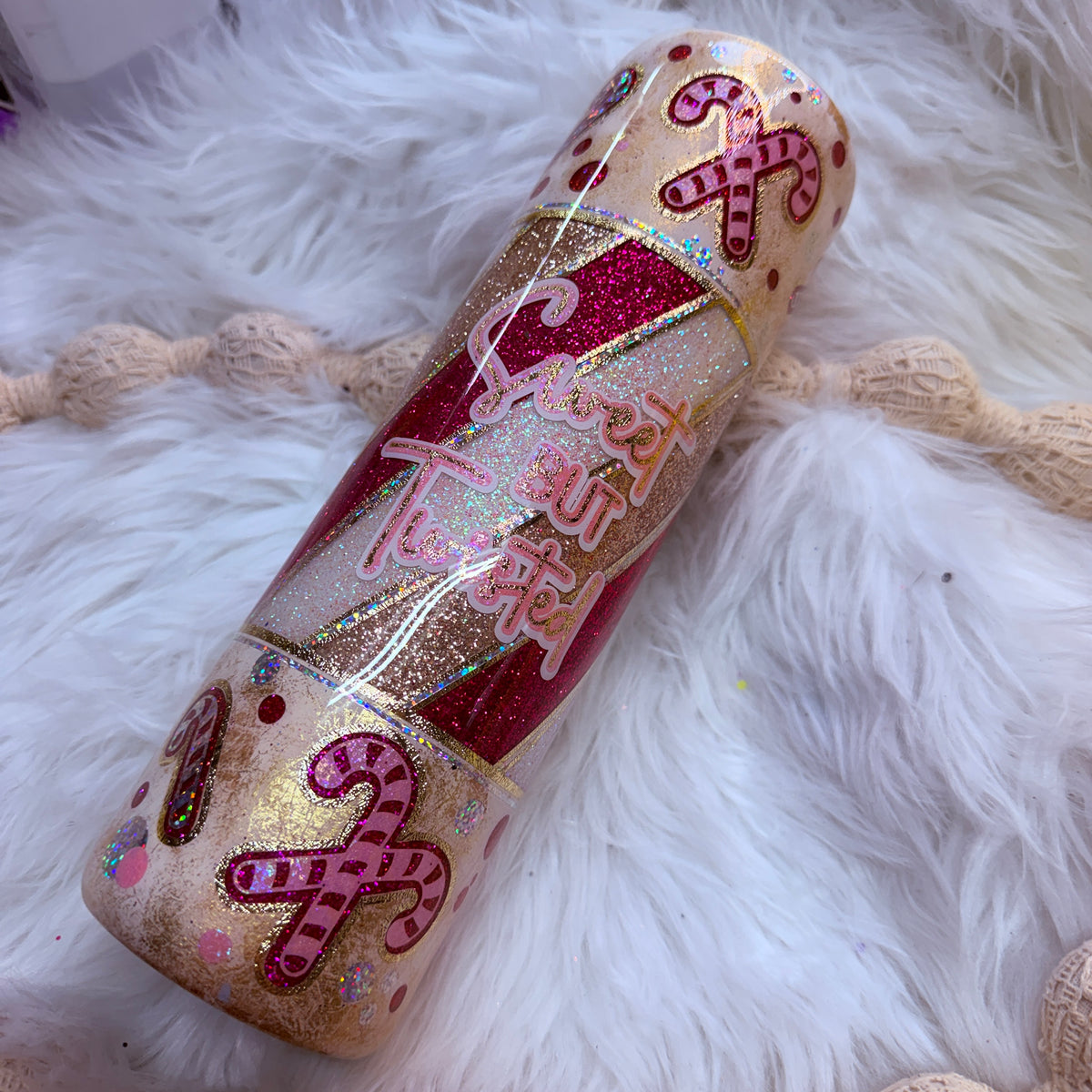 #16 Sweet But Twisted Candycane Tumbler {32oz Plump RTS Tumbler}