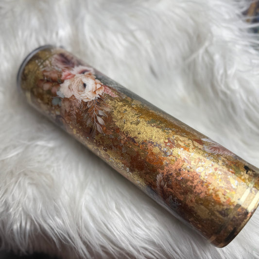 #42 {RTS} Bull Skull & Floral Tumbler - 32 Plump