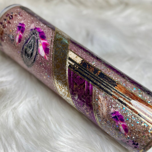 #44 {RTS} Purple & Blush Bull Skull Western - 32 Plump