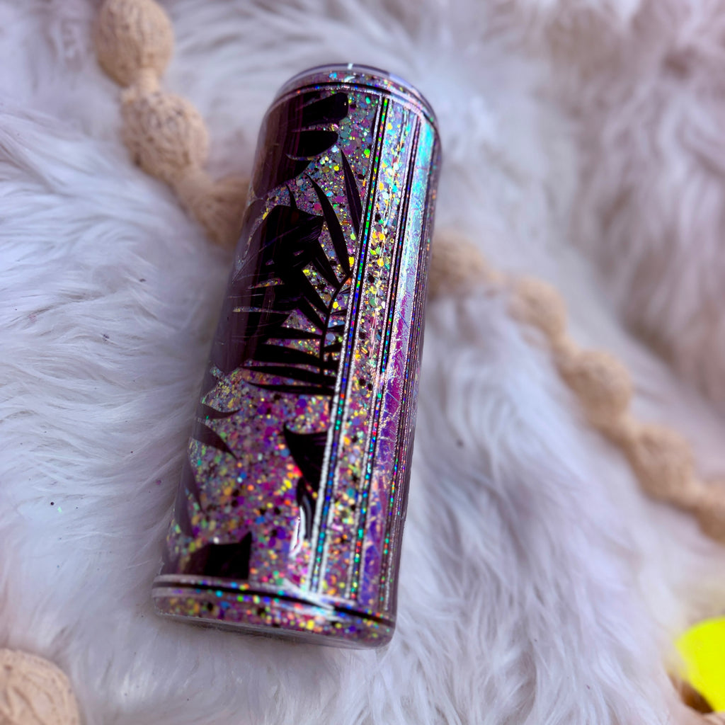 #22 Monochrome Monsteras {24oz Plump RTS Tumbler}