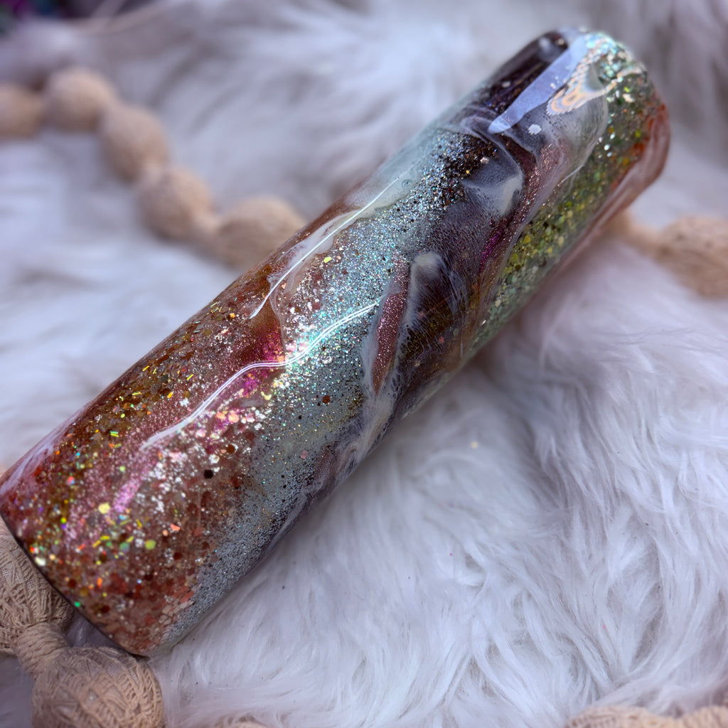 #23 Sage & Rose Gold Milkyway Tumbler {32oz Plump RTS Tumbler}