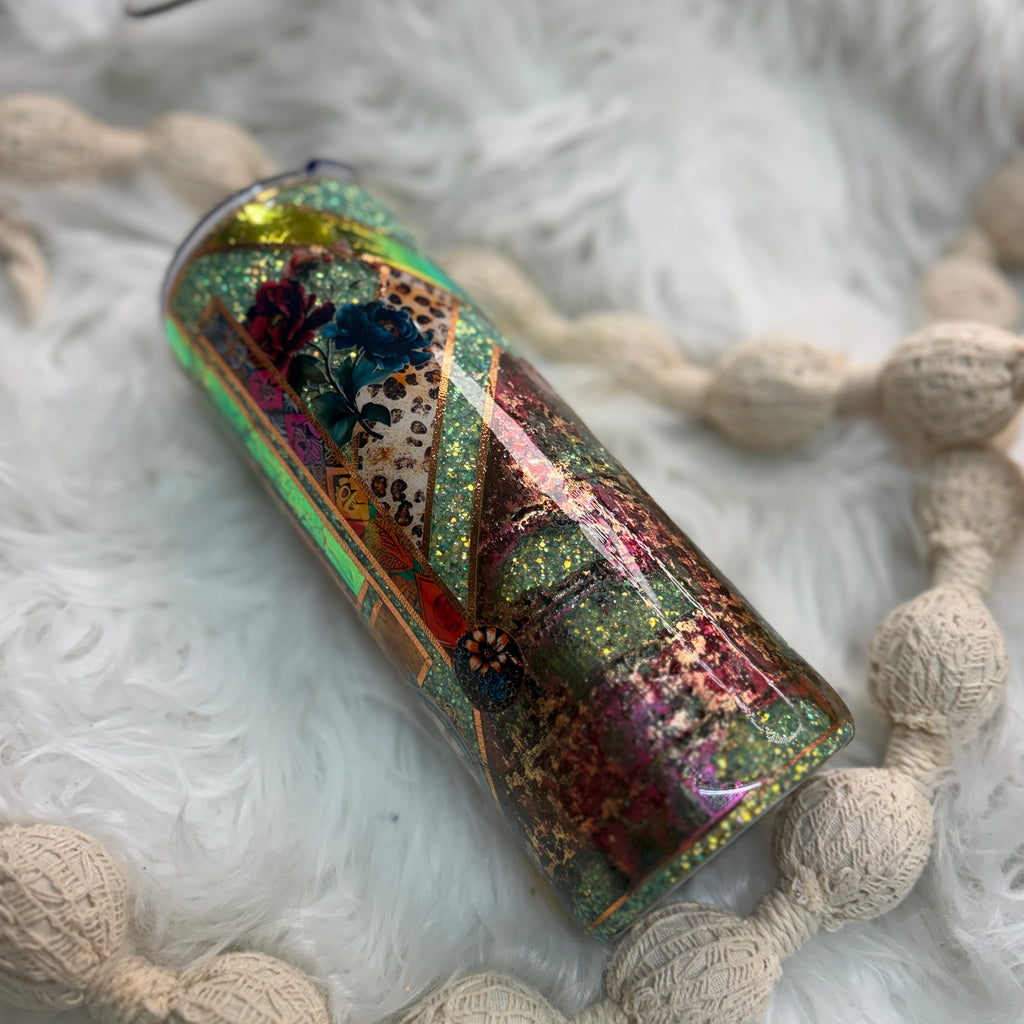 #37 Mixed Media Power in Stillness {24oz Plump Tumbler}