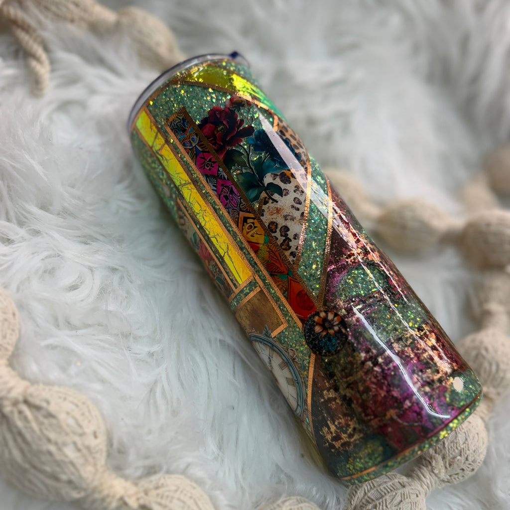 #37 Mixed Media Power in Stillness {24oz Plump Tumbler}