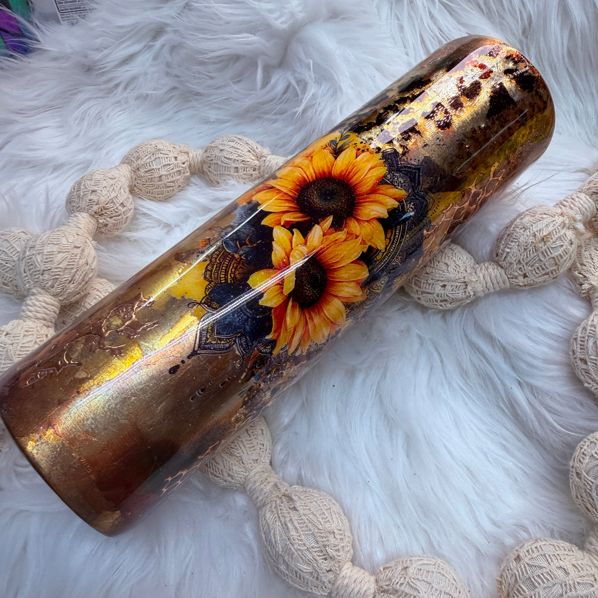 #40 Sunflowers & Bee {32oz Plump Tumbler}