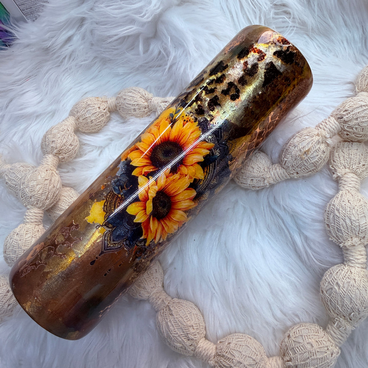 #40 Sunflowers & Bee {32oz Plump Tumbler}