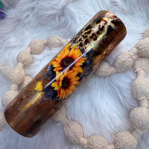 #40 Sunflowers & Bee {32oz Plump Tumbler}