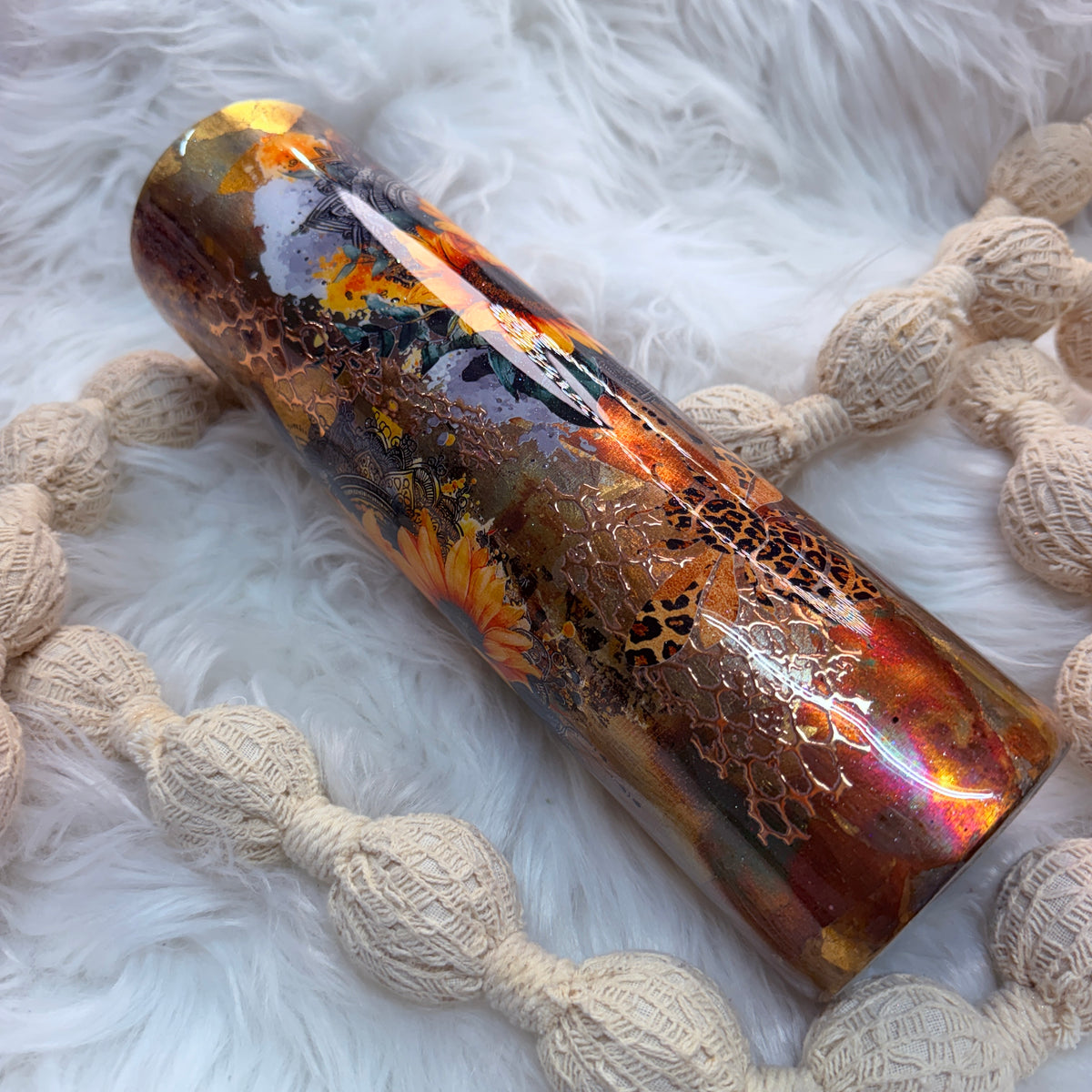 #40 Sunflowers & Bee {32oz Plump Tumbler}