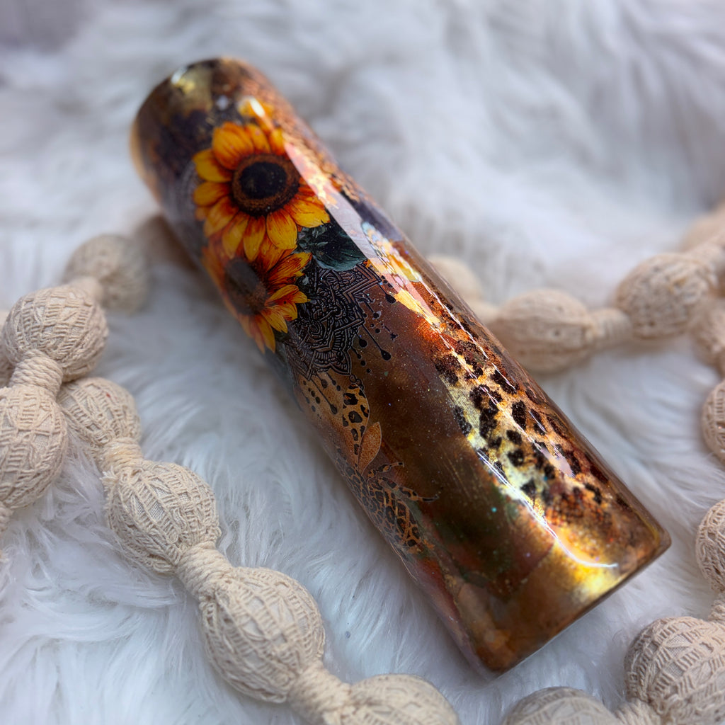 #40 Sunflowers & Bee {32oz Plump Tumbler}