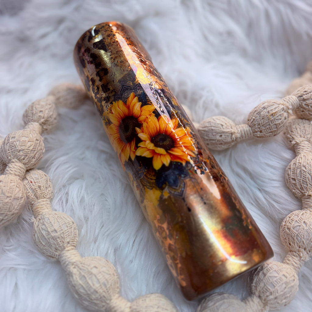 #40 Sunflowers & Bee {32oz Plump Tumbler}