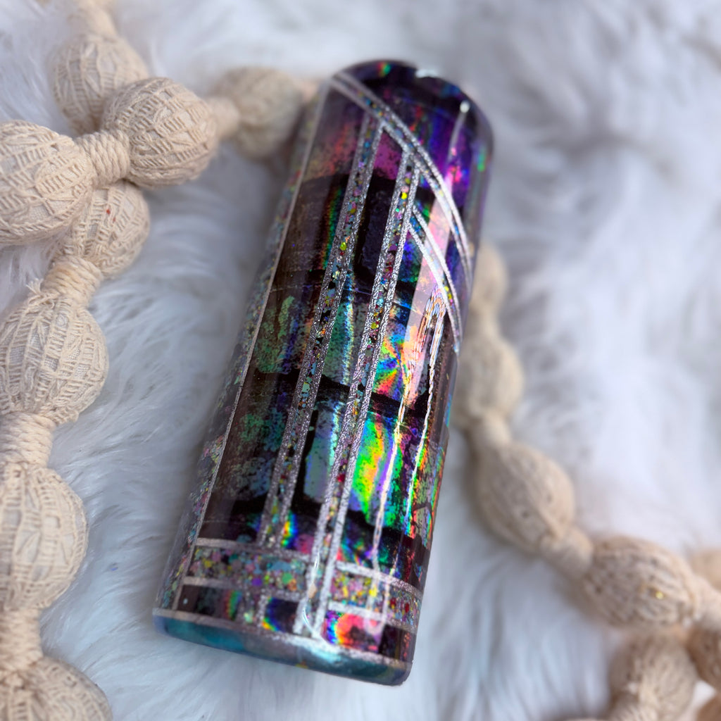#41 Holo Brick & Tattoo Shattered Glass {24oz Plump Tumbler}