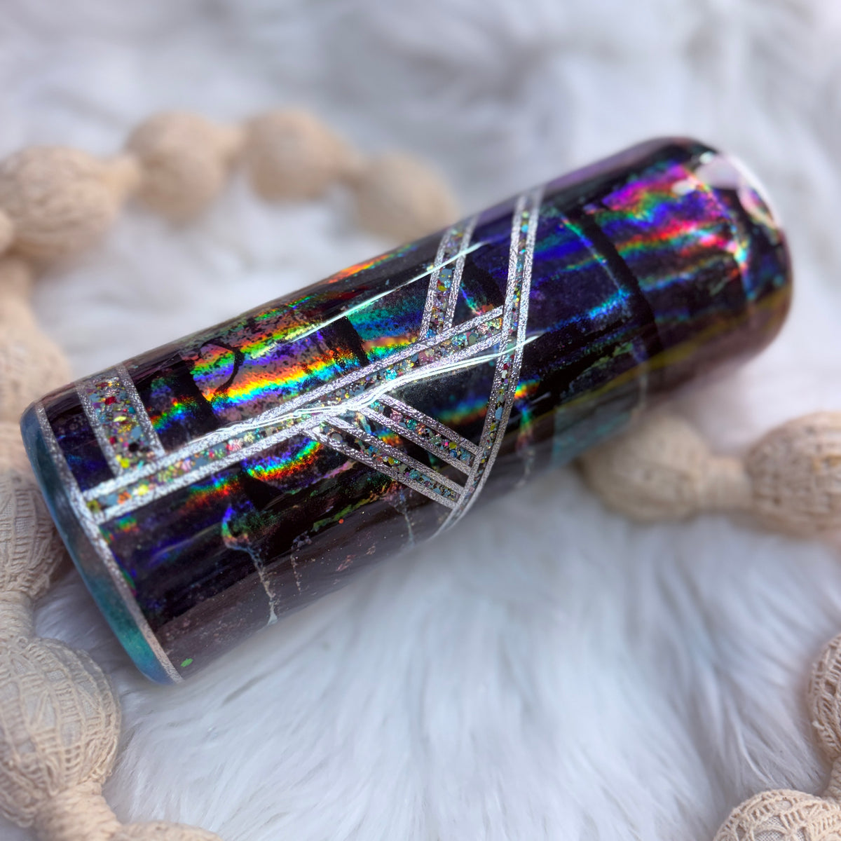 #41 Holo Brick & Tattoo Shattered Glass {24oz Plump Tumbler}