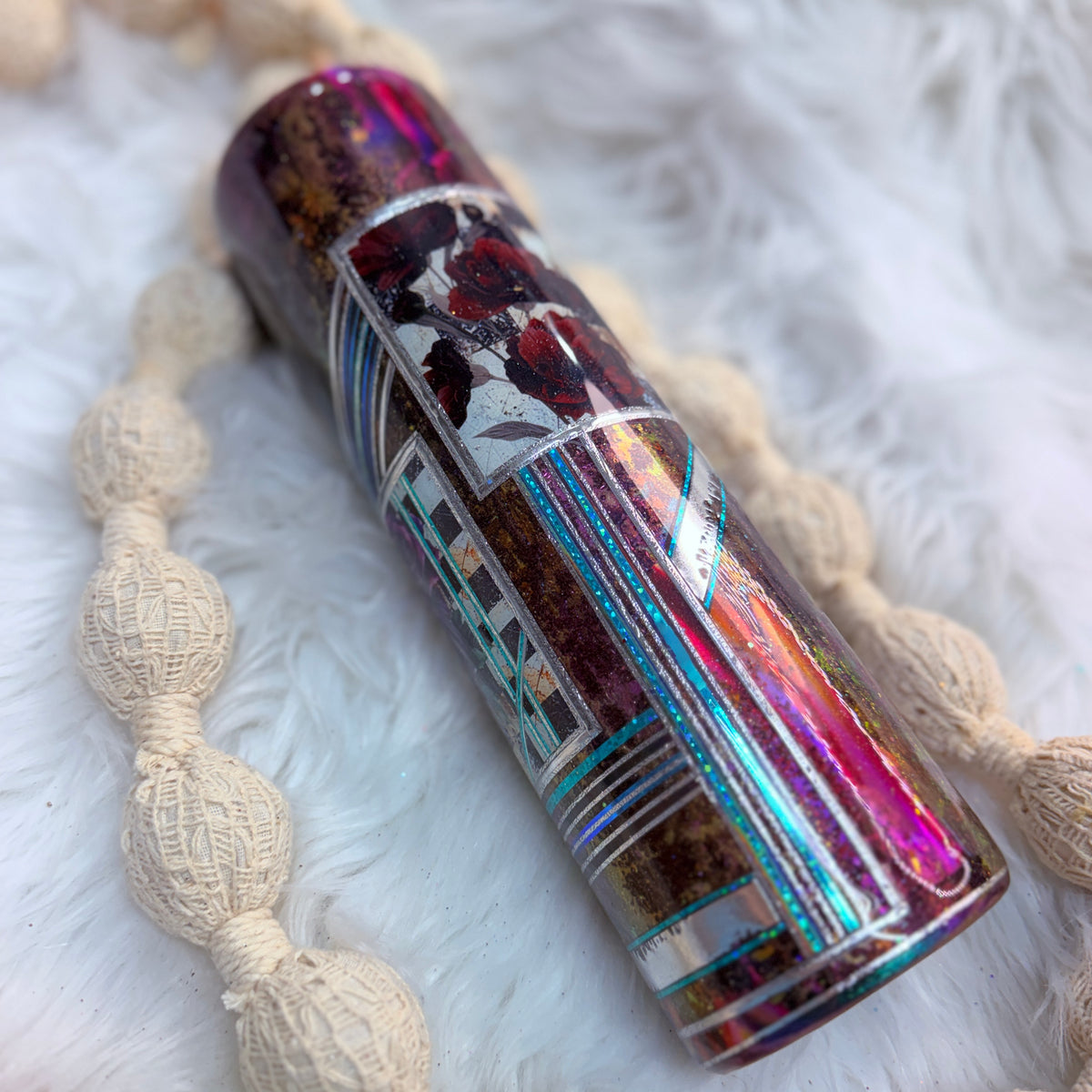 #48 Dark & Edgy Grunge Steampunk pinstriped {32oz Plump Tumbler}