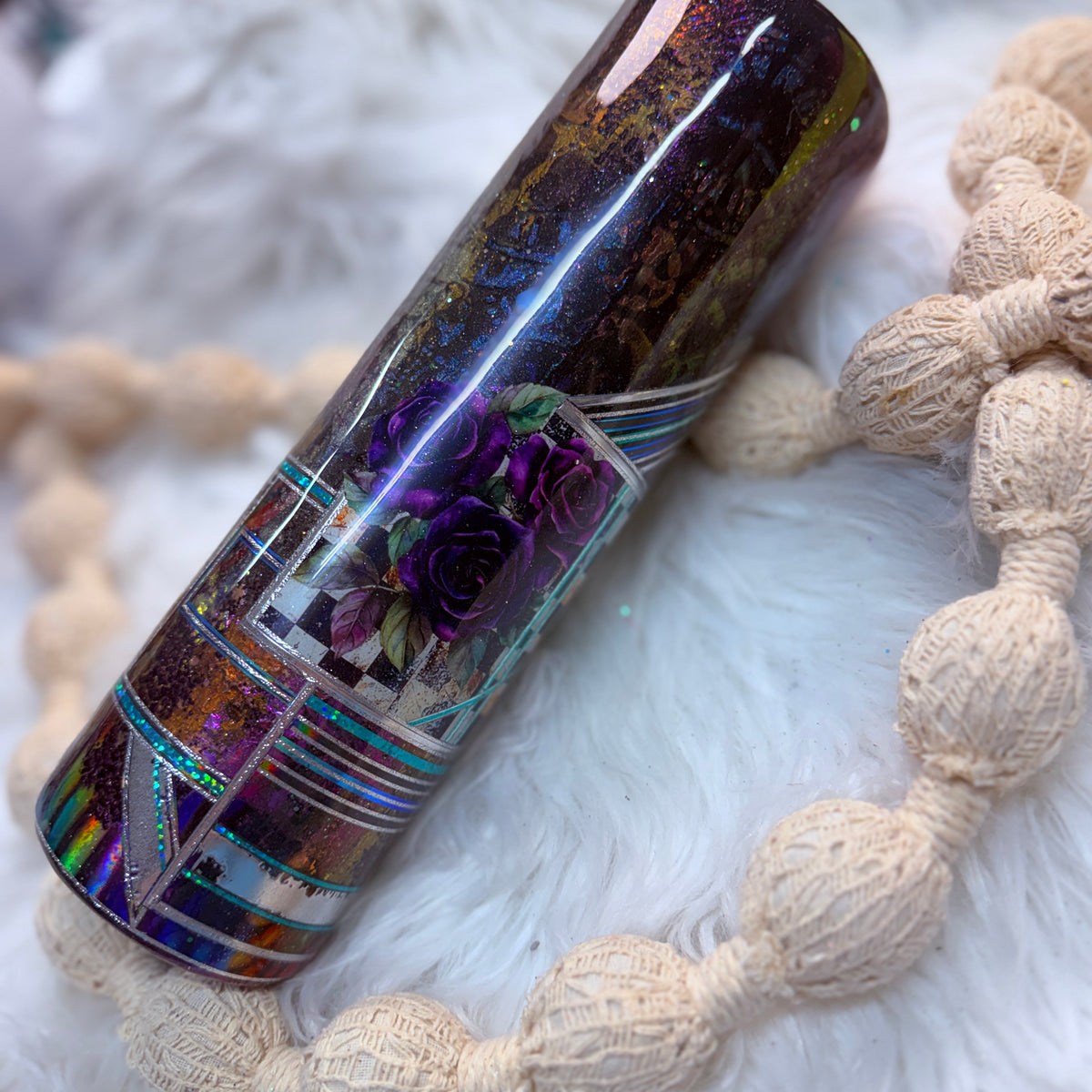 #48 Dark & Edgy Grunge Steampunk pinstriped {32oz Plump Tumbler}