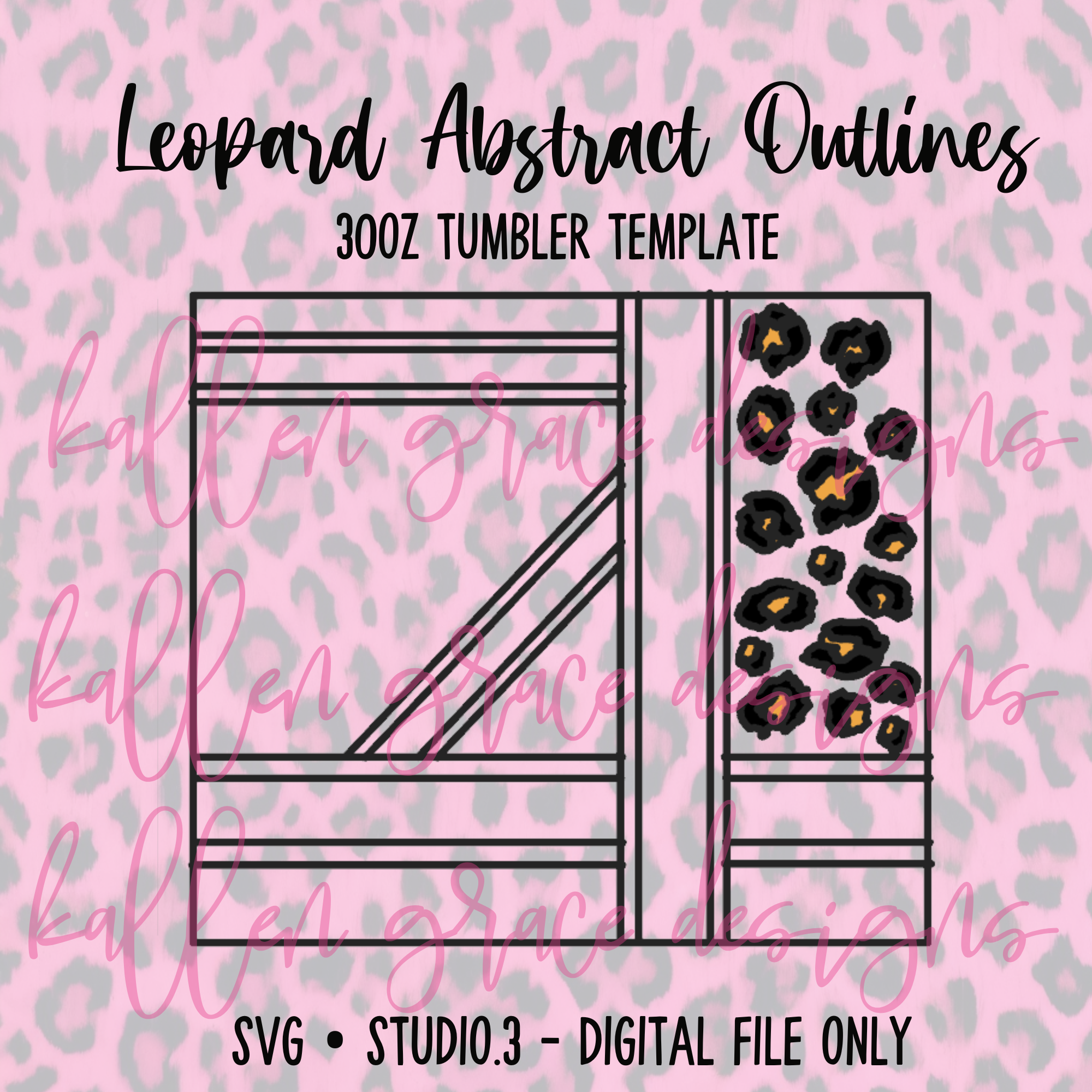 30oz Leopard Abstract {Tumbler Template}