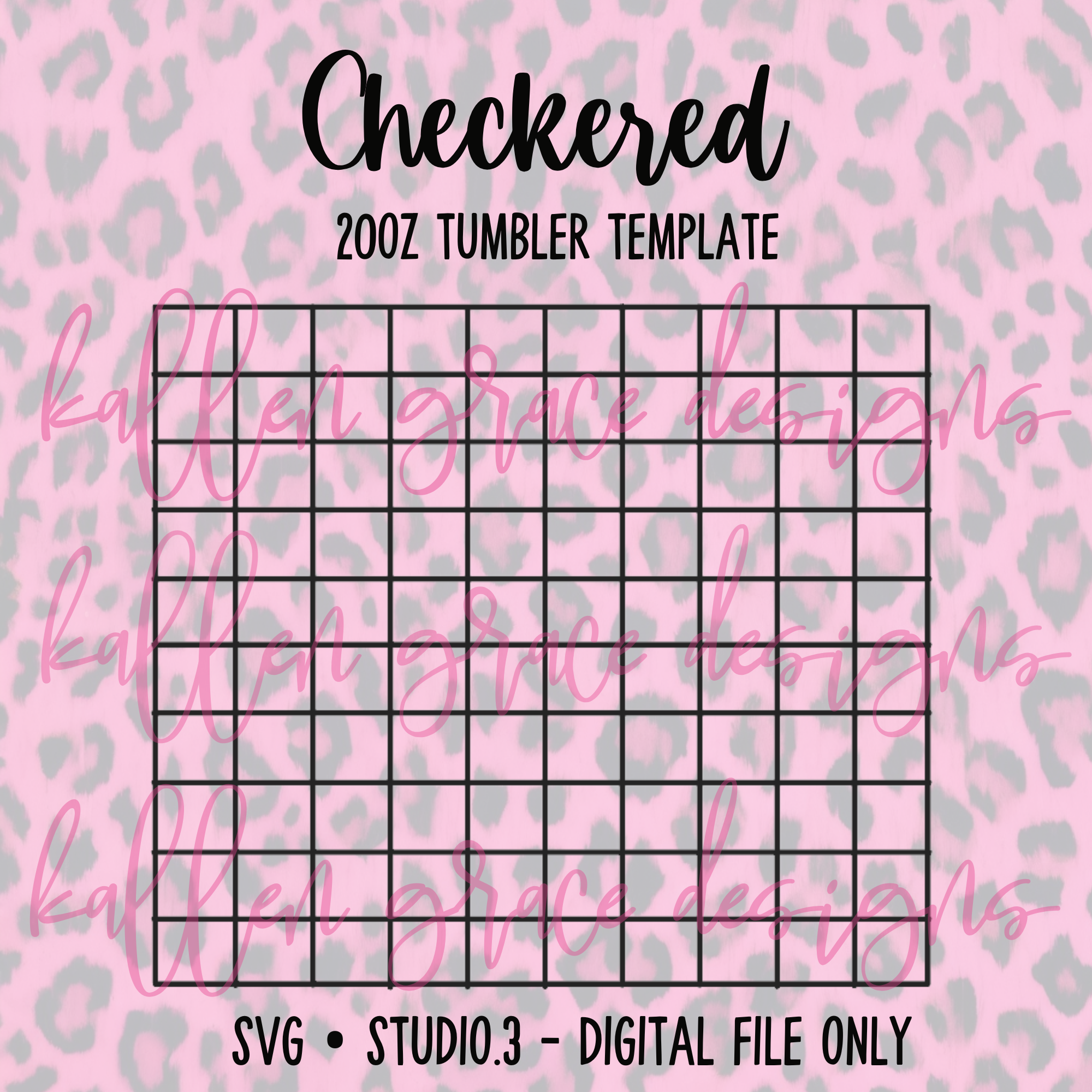 20oz Checkered {Tumbler Template}