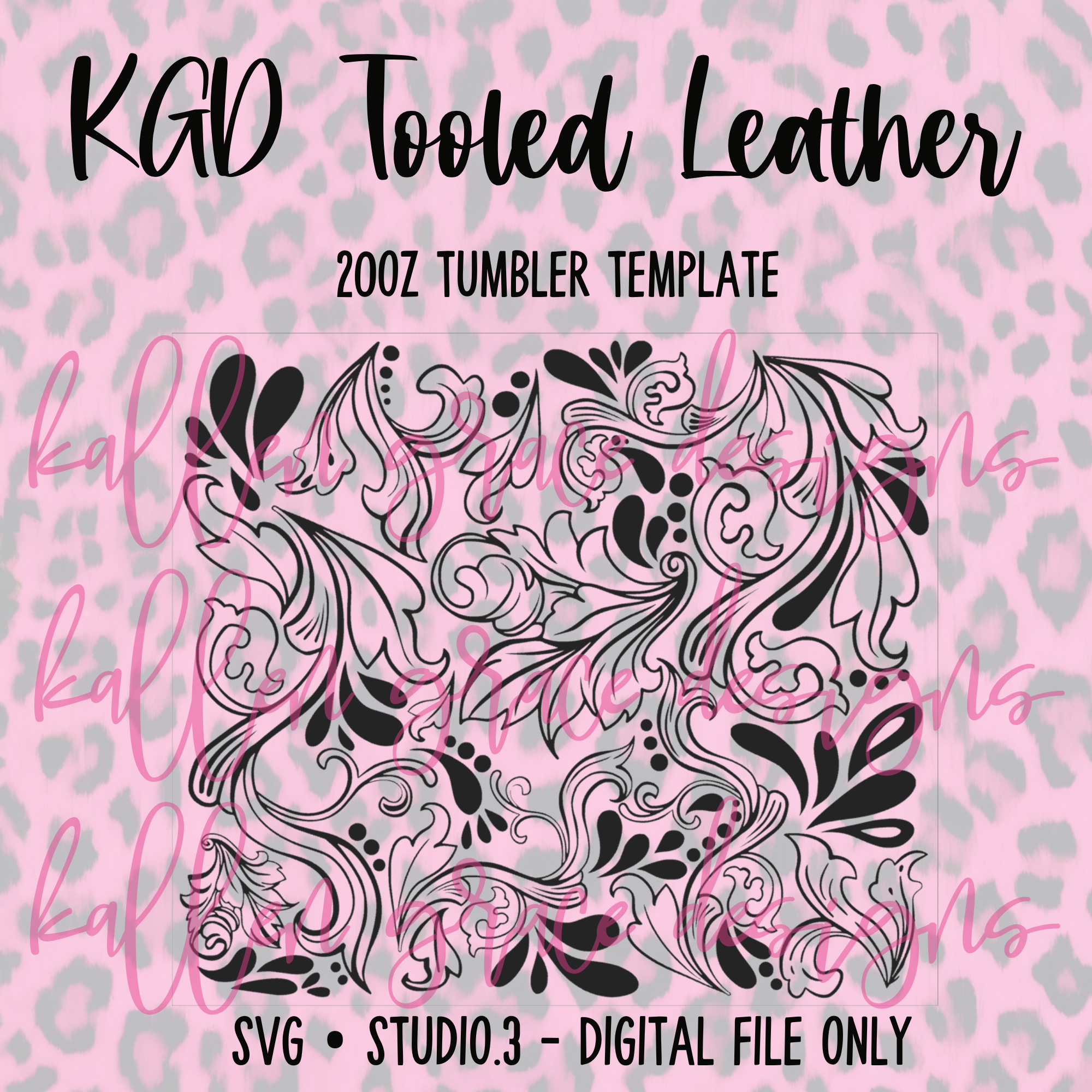20oz KGD Tooled Leather {Tumbler Template}