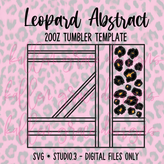 20oz Leopard Abstract {Tumbler Template}