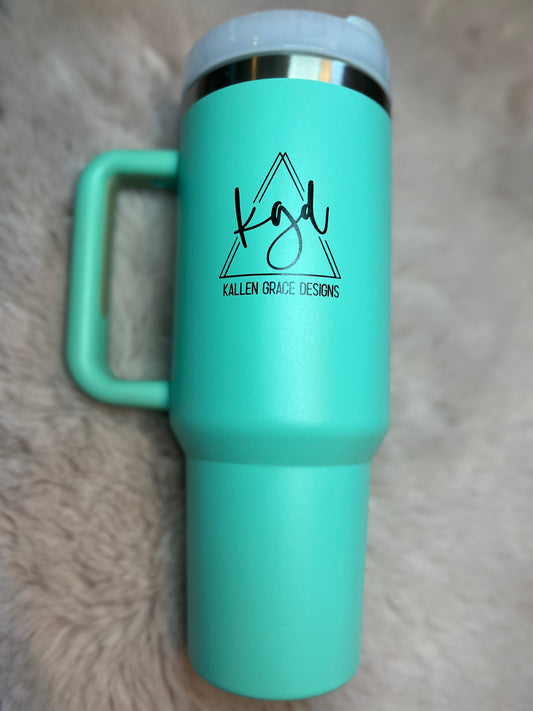 {Aqua} 40oz KGD Handle Tumbler