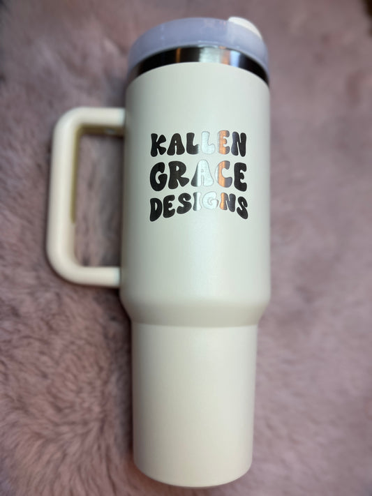 {Beige} 40oz KGD Handle Tumbler