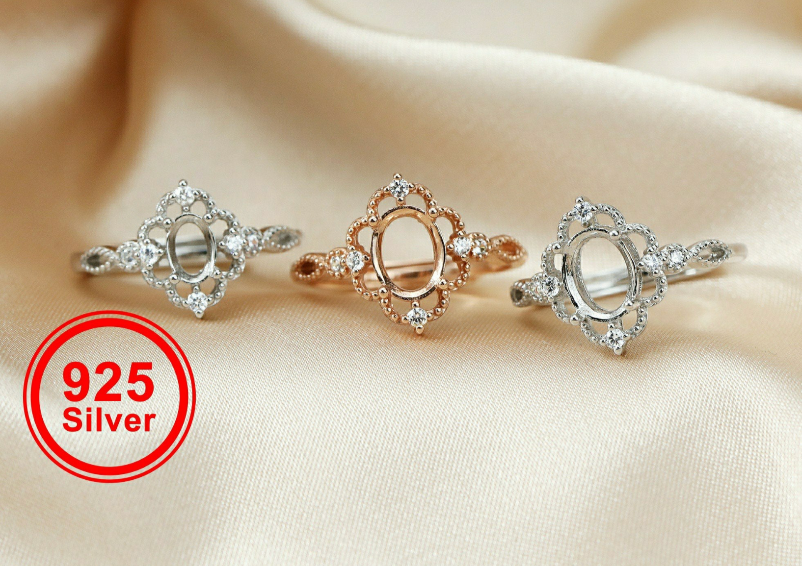 {MTO} Vintage Keepsake Ring w/ Cubic Zirconia