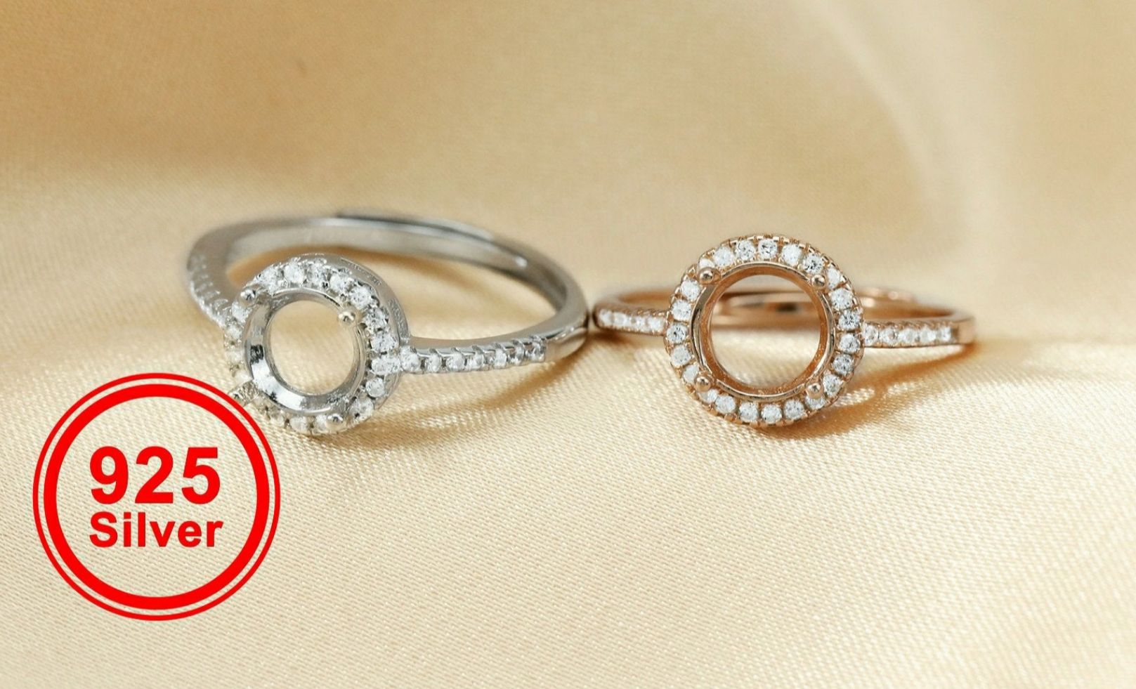 {MTO} Round Keepsake Ring w/ Cubic Zirconia