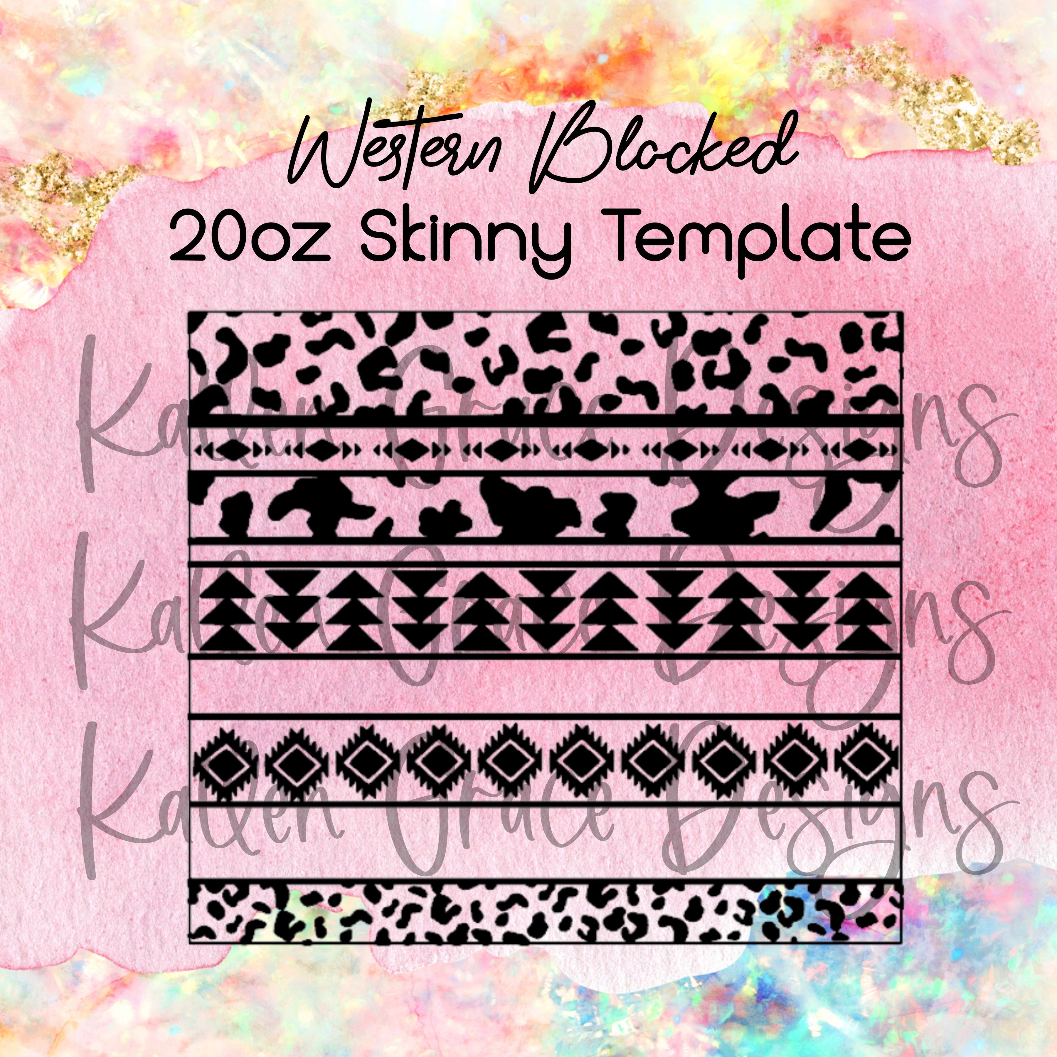Western Blocked 20oz Tumbler Template