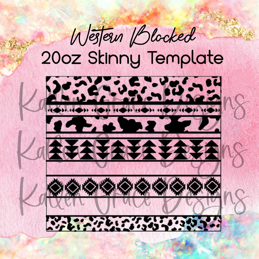 Western Blocked 20oz Tumbler Template