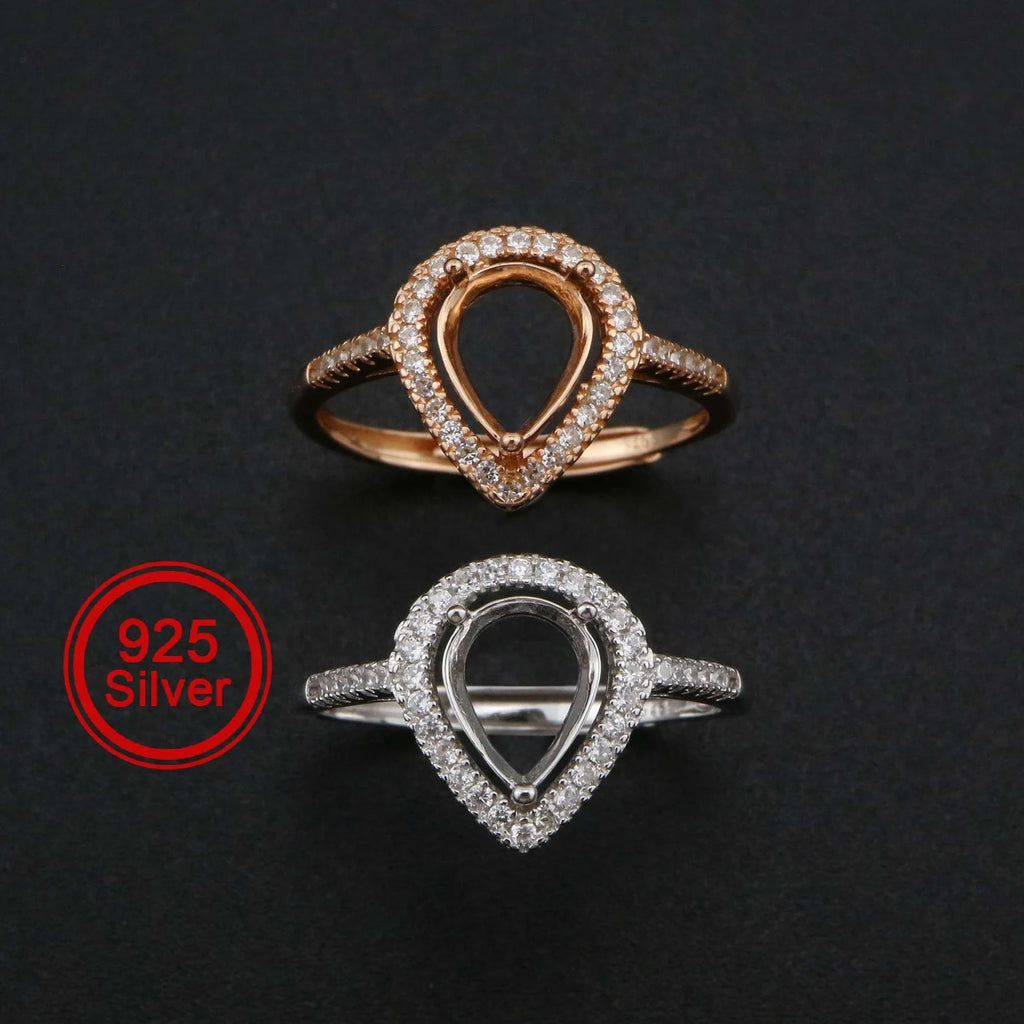 {MTO} Elegant Pear Keepsake Ring w/ Cubic Zirconia
