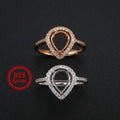 {MTO} Elegant Pear Keepsake Ring w/ Cubic Zirconia