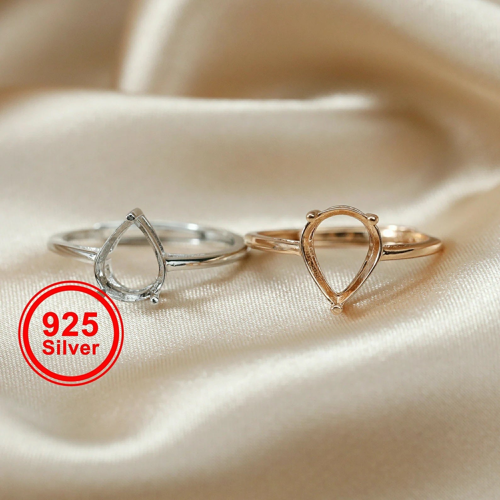 {MTO} Tear Drop Keepsake Ring