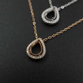 {MTO} Halo Pear Keepsake Necklace w/ Cubic Zirconia
