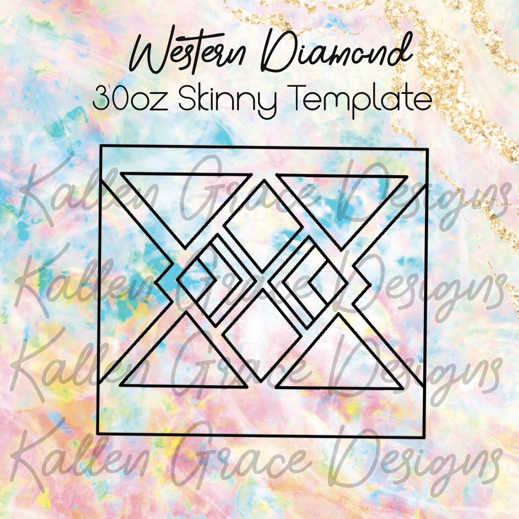 Western Diamond 30oz Skinny Tumbler Template