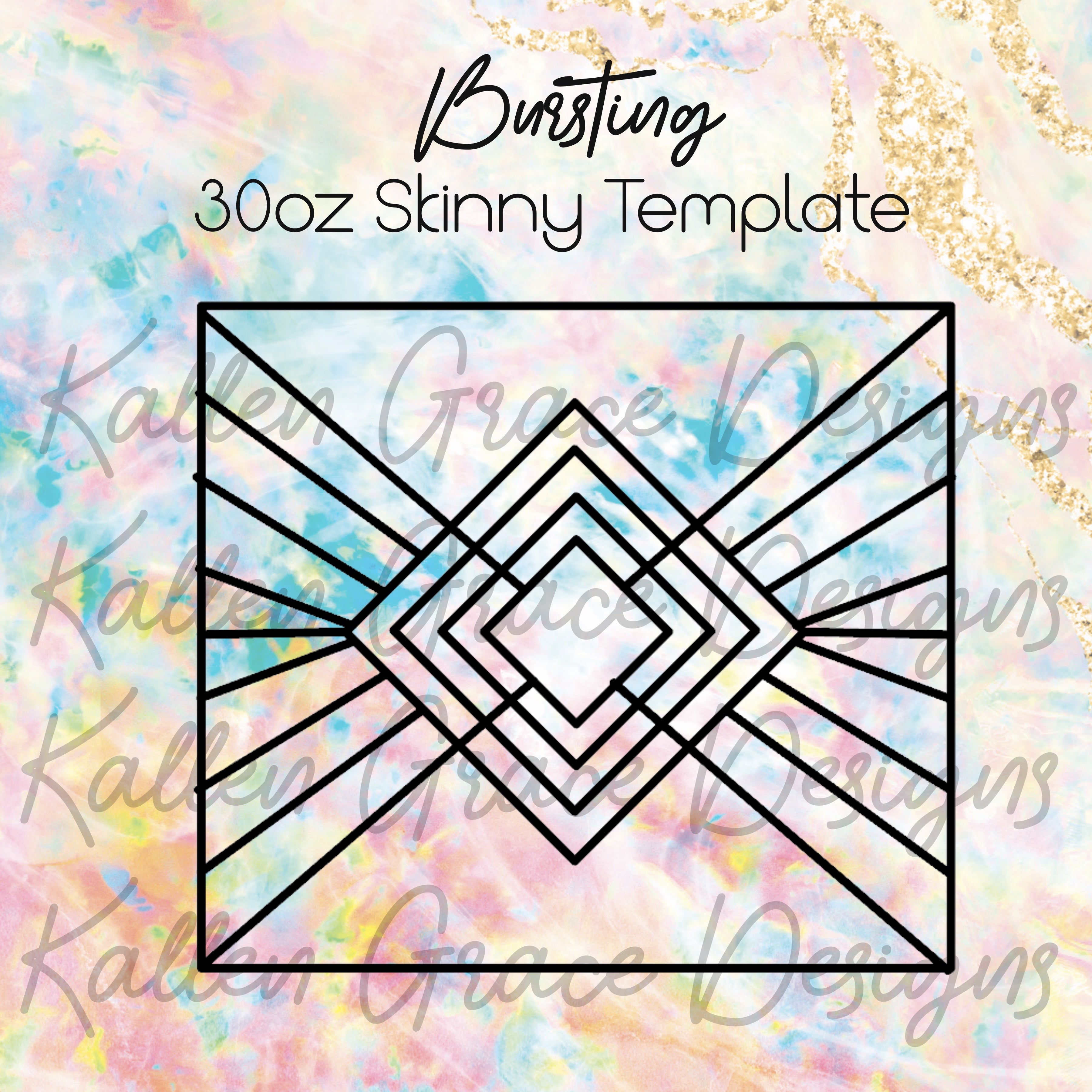 Bursting 30oz Skinny Tumbler Template