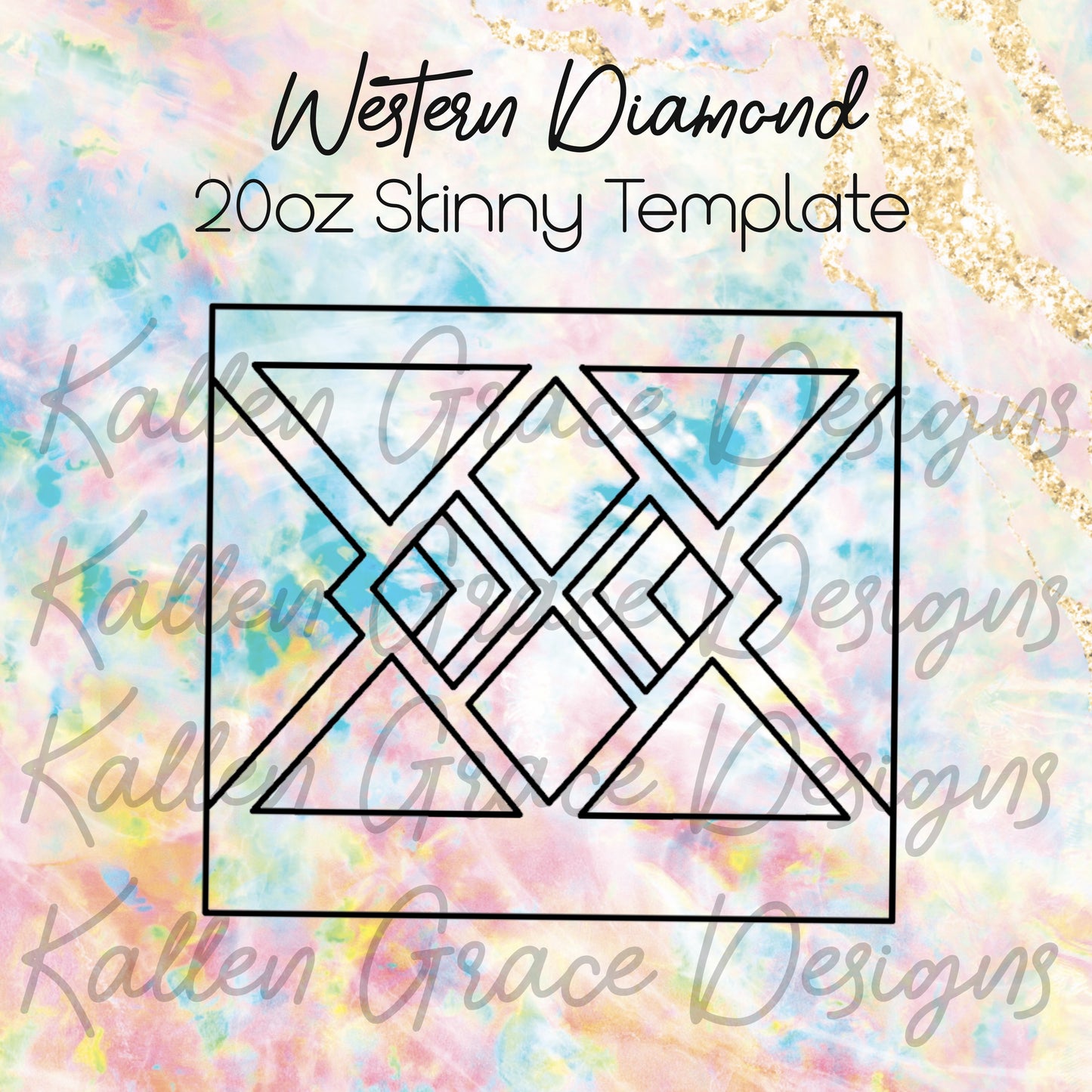 Western Diamond 20oz Skinny Tumbler Template
