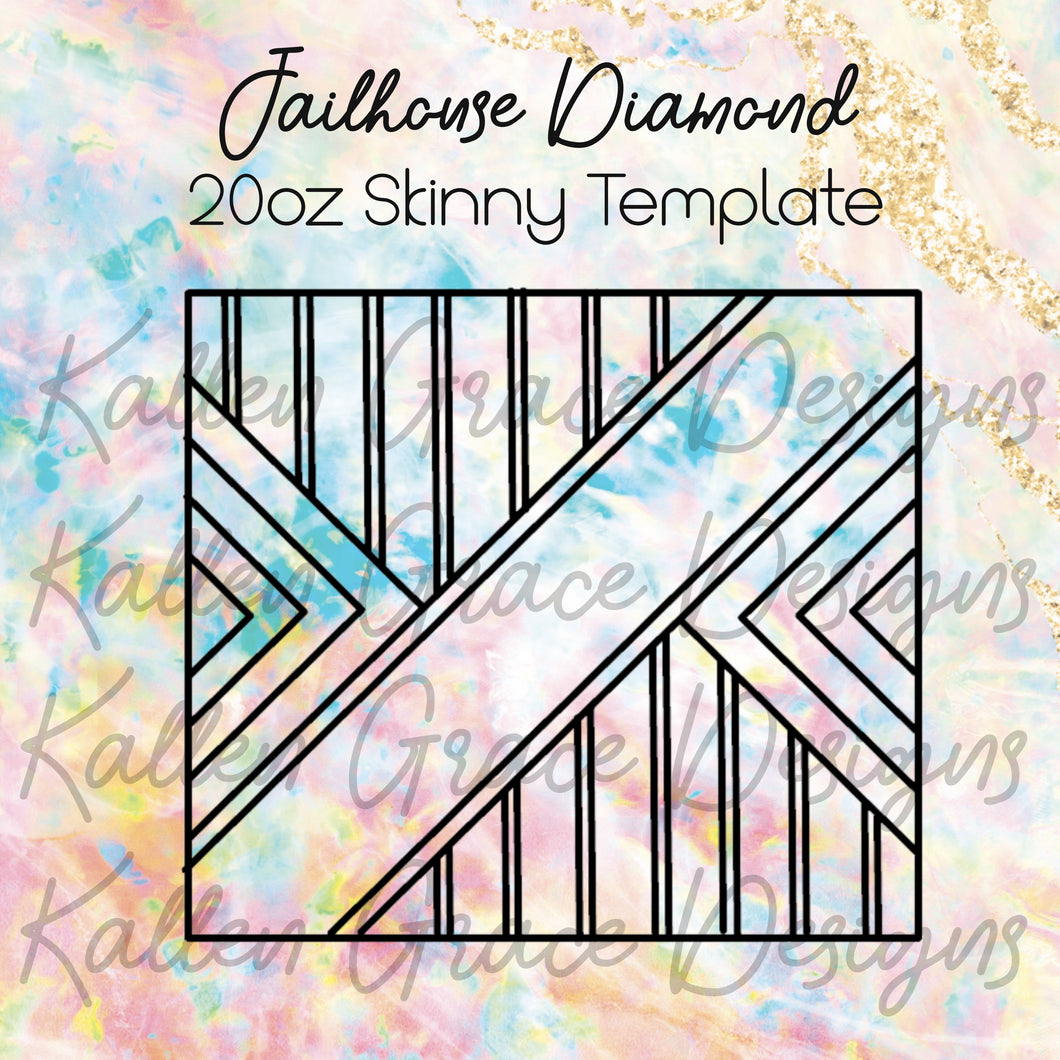 Jailhouse Diamond 20oz Skinny Tumbler Template