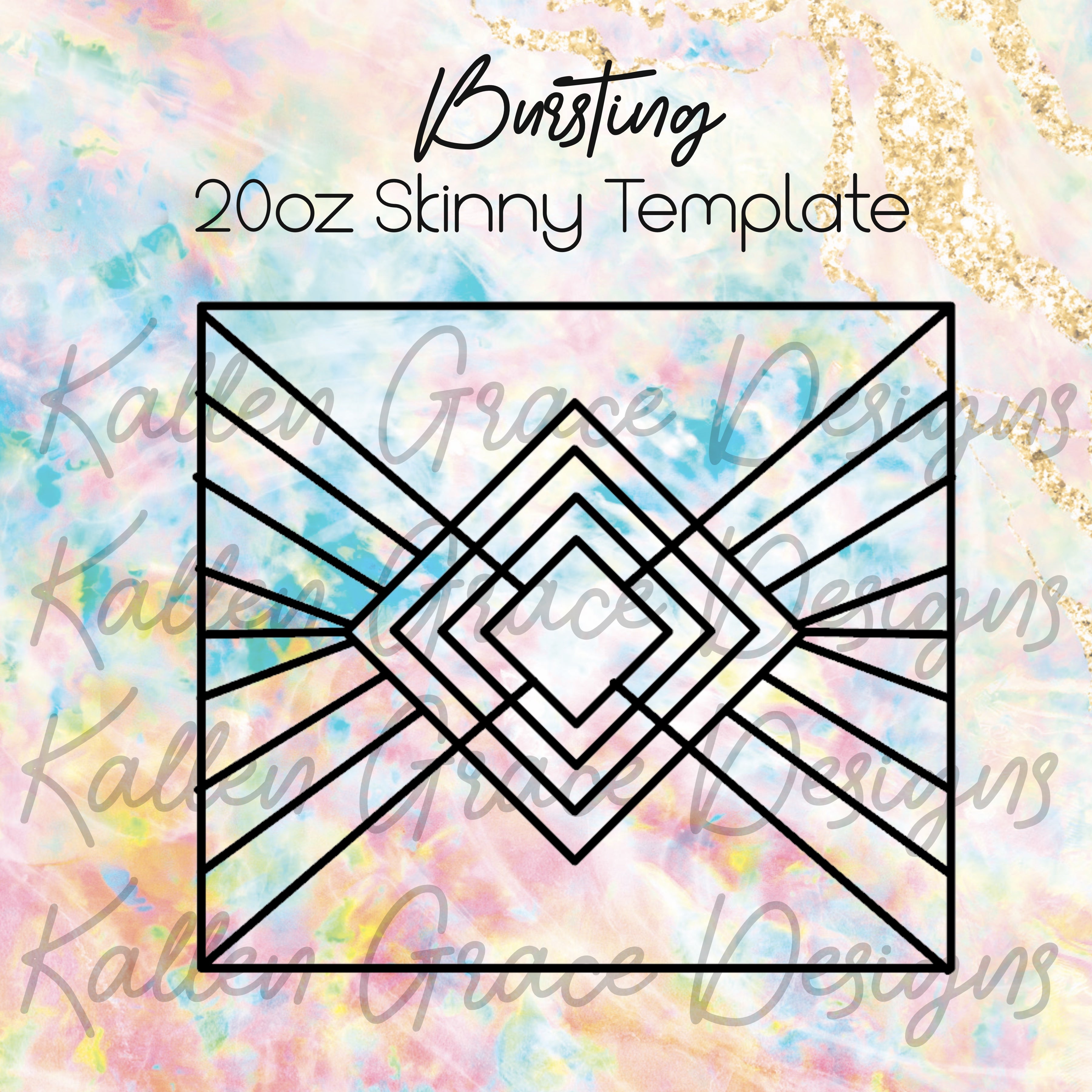 Bursting 20oz Skinny Tumbler Template