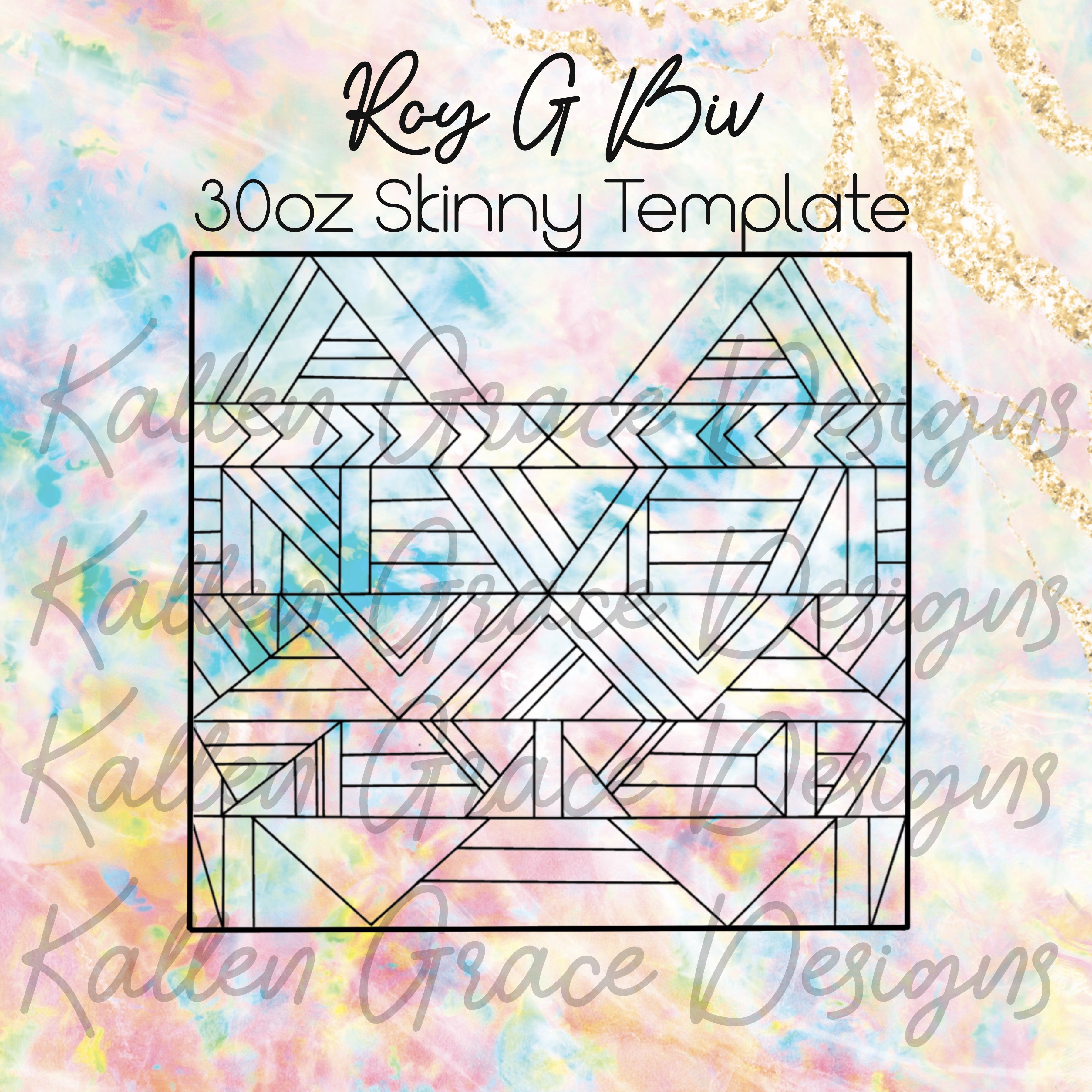 Roy G Biv 30oz Skinny Tumbler Template