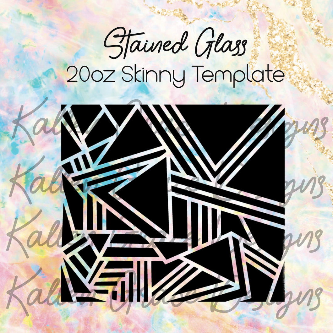 20oz Skinny Stained Glass Template