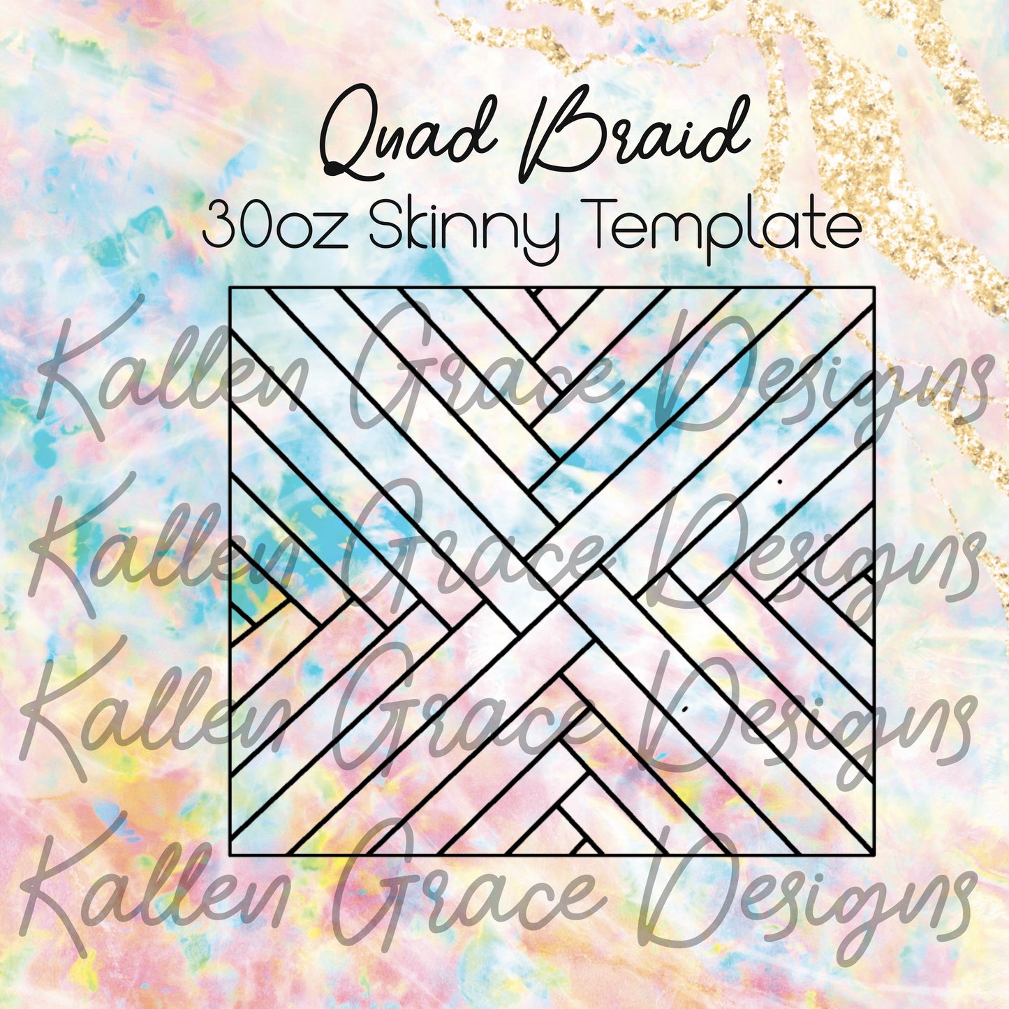 20oz Skinny Quad Braid Template