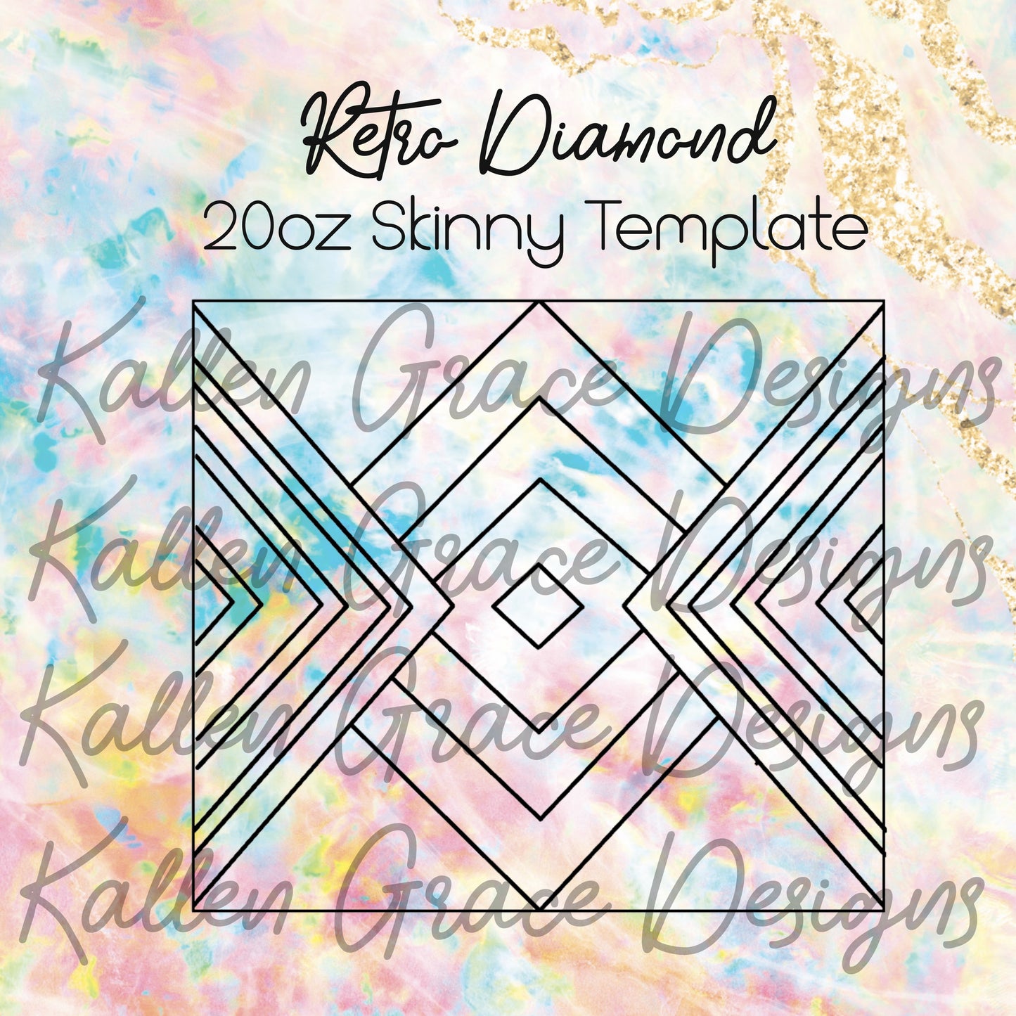 20oz Skinny Retro Diamond Template