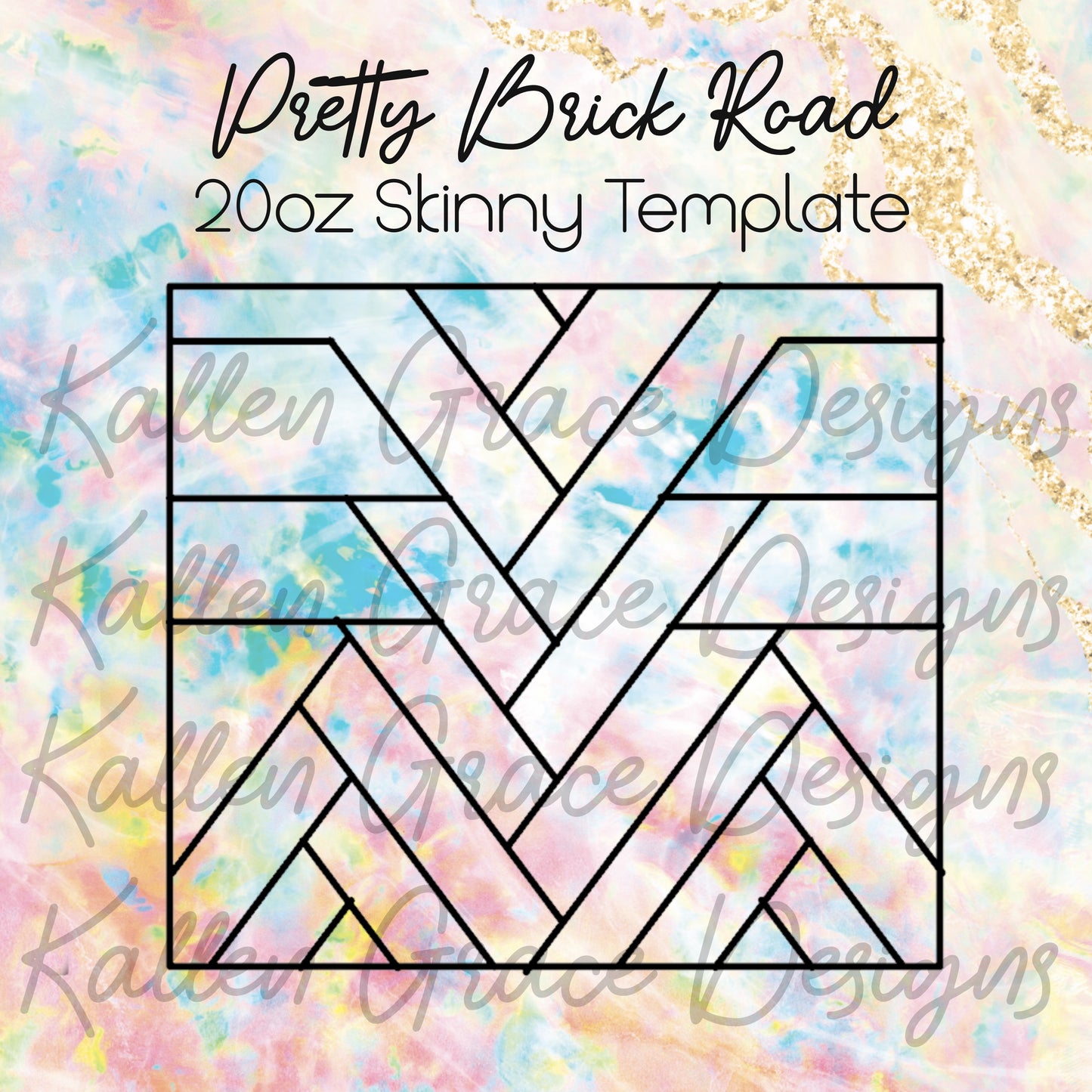 Pretty Brick Road 20oz Skinny Tumbler Template